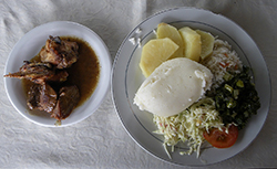 ザンビアの昼食