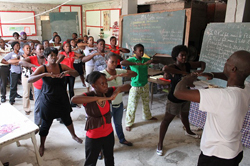 体育の研修のようす