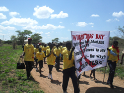 2011年12月1日にエイズ対策クラブが行った啓発イベントの様子