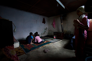 バフリイェさん一家が暮らす部屋