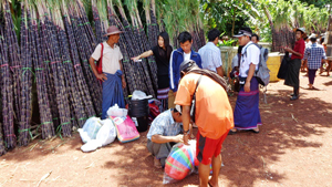 陸揚げされた生活必需品