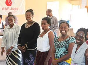 研修中のボランティア