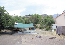 窮状を見かねた町の人たちは、密航者のためにテントを張るなどしていますが、とても足りません