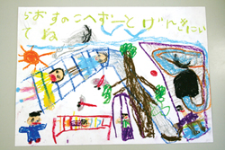 韮崎英和幼稚園の園児の描いてくれた素敵な絵とメッセージ